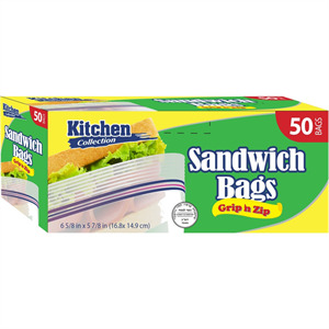 Kosher CookSandwich Bags Zip 50 Ct