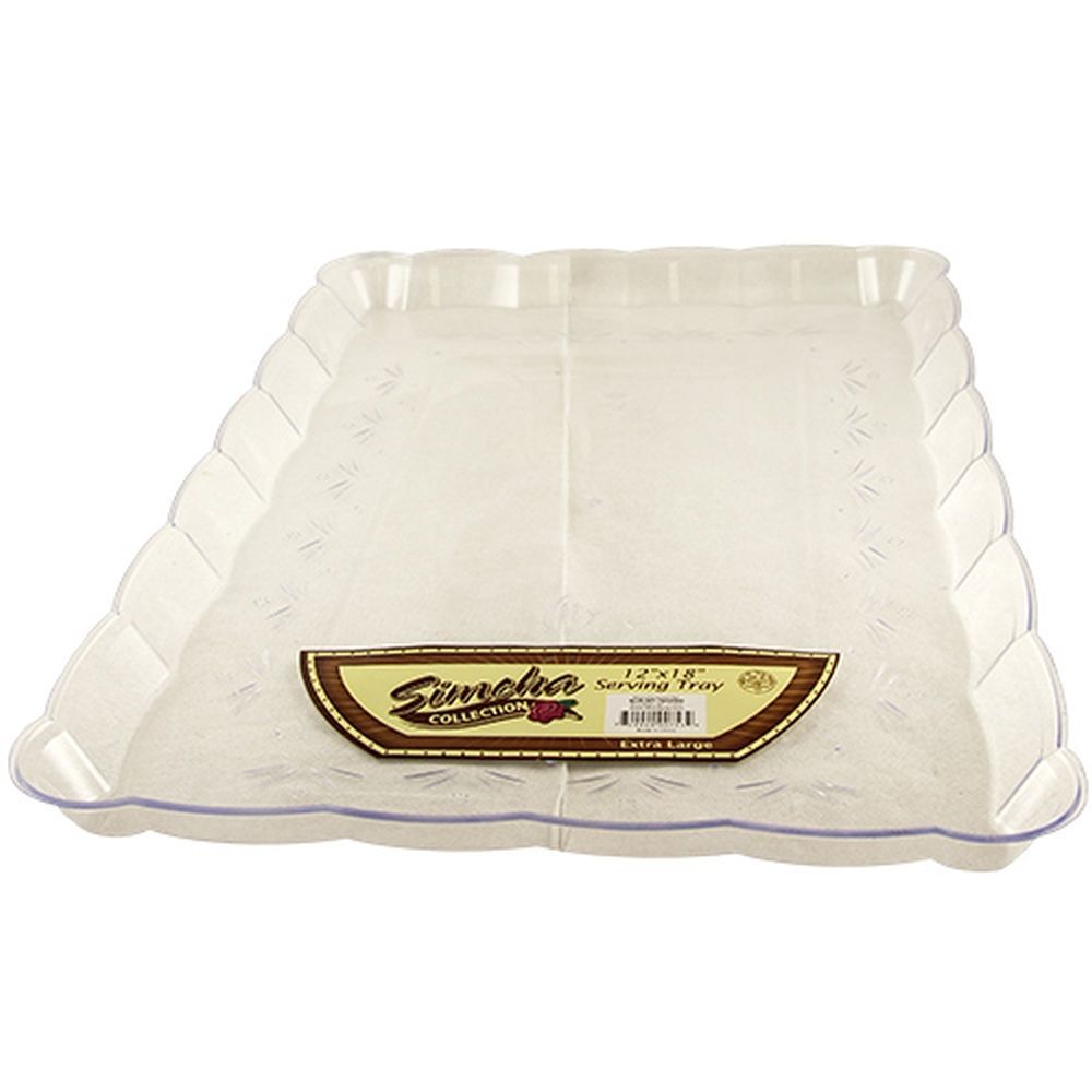 Clear Tray Oblong Scalloped 12x18