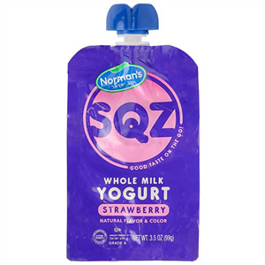 Norman's Squeeze Yogurt Strawberry 3.5 Oz