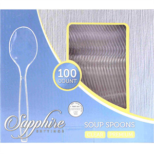 Sapphire Clear Soup Spoons 100 Ct